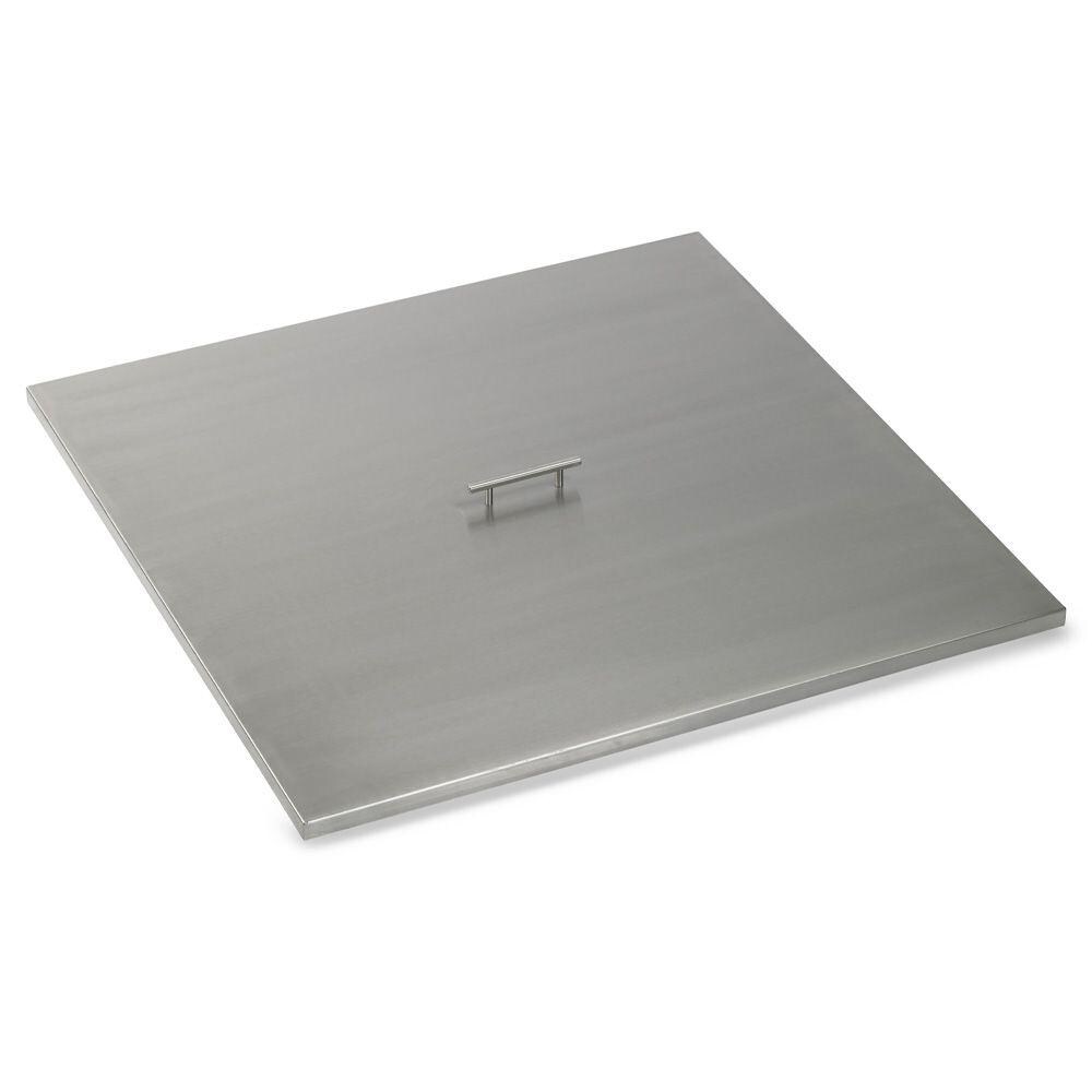 BBQGuys Signature 39-Inch Square Stainless Steel Drop-In Pan Cover - SS-CV-SQP-36