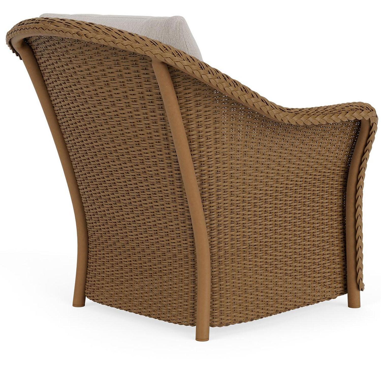 Lloyd Flanders Weekend Retreat Lounge Chair in Hickory Finish W/ Remy Cloud Fabric - Back Right thumbnail