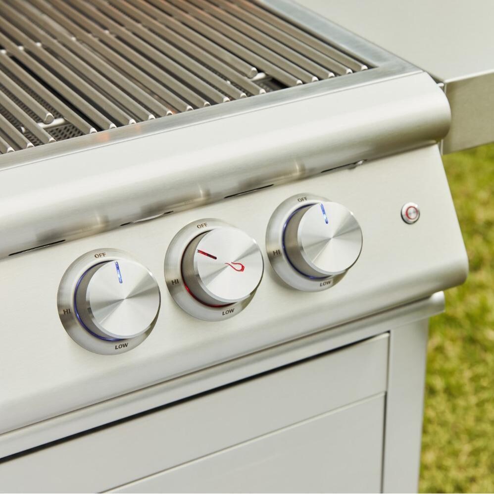 Blaze BLZ-5LTE3-NG Premium LTE+ 40-Inch 5-Burner Natural Gas Grill With Rear Infrared Burner & Lift-Assist Hood - Knobs - Lifestyle thumbnail