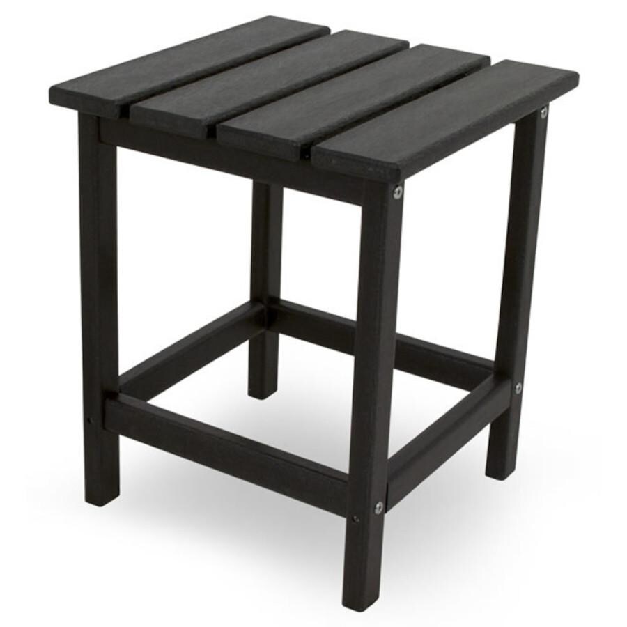 Long Island 15 Inch Square Recycled Plastic End Table in Black by POLYWOOD