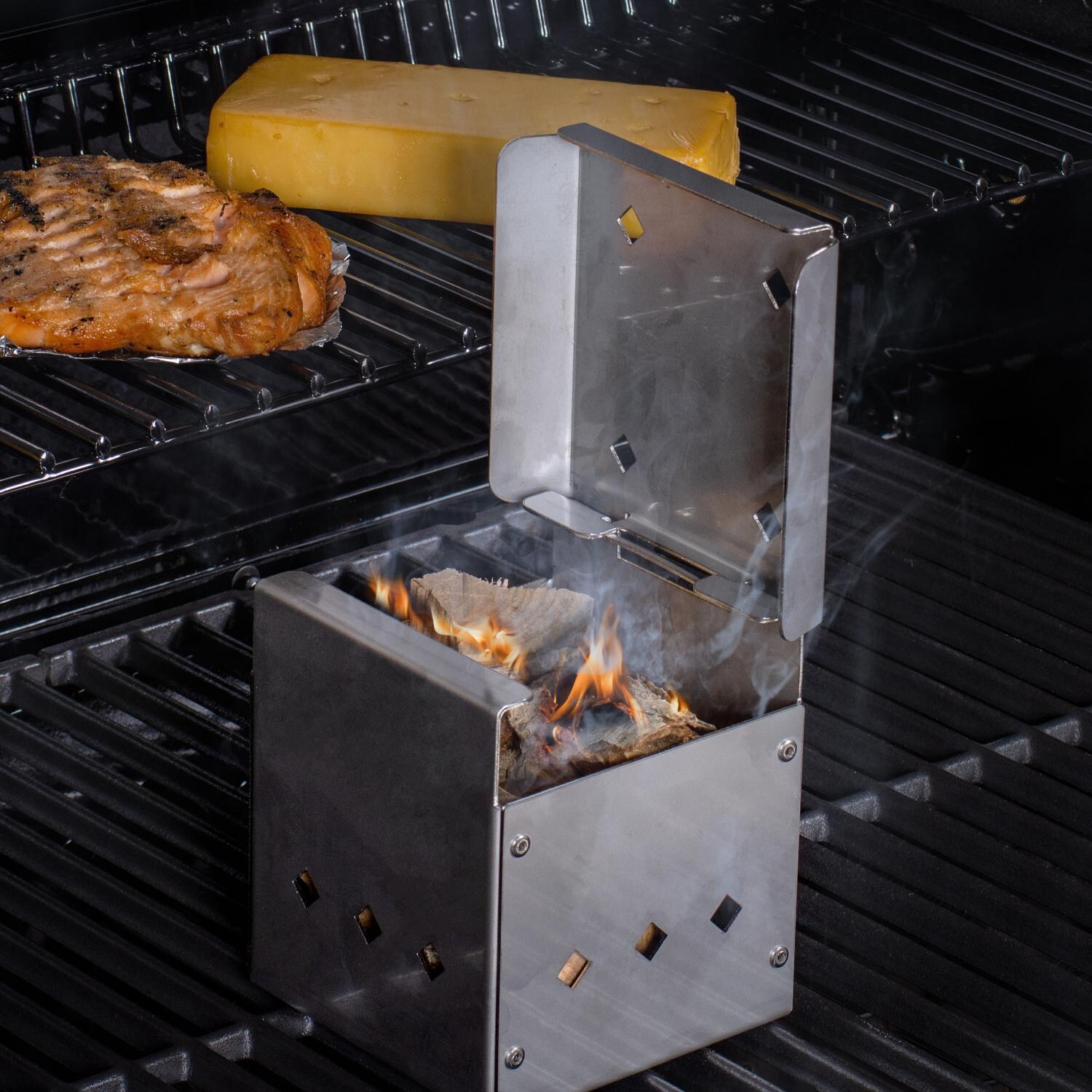 Diamond King Square Smoker Cooker - Lid Open thumbnail
