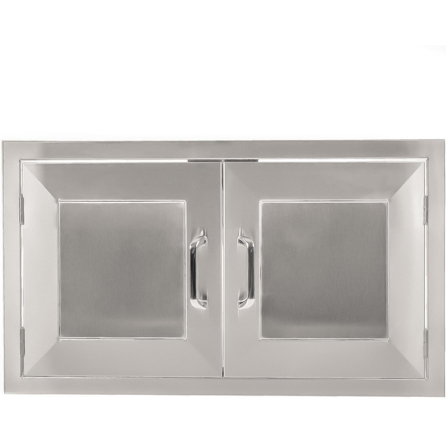 BBQGuys Signature Panel Series 30-Inch Stainless Steel Enclosed Cabinet Storage With Drawers - DISCONTINUED