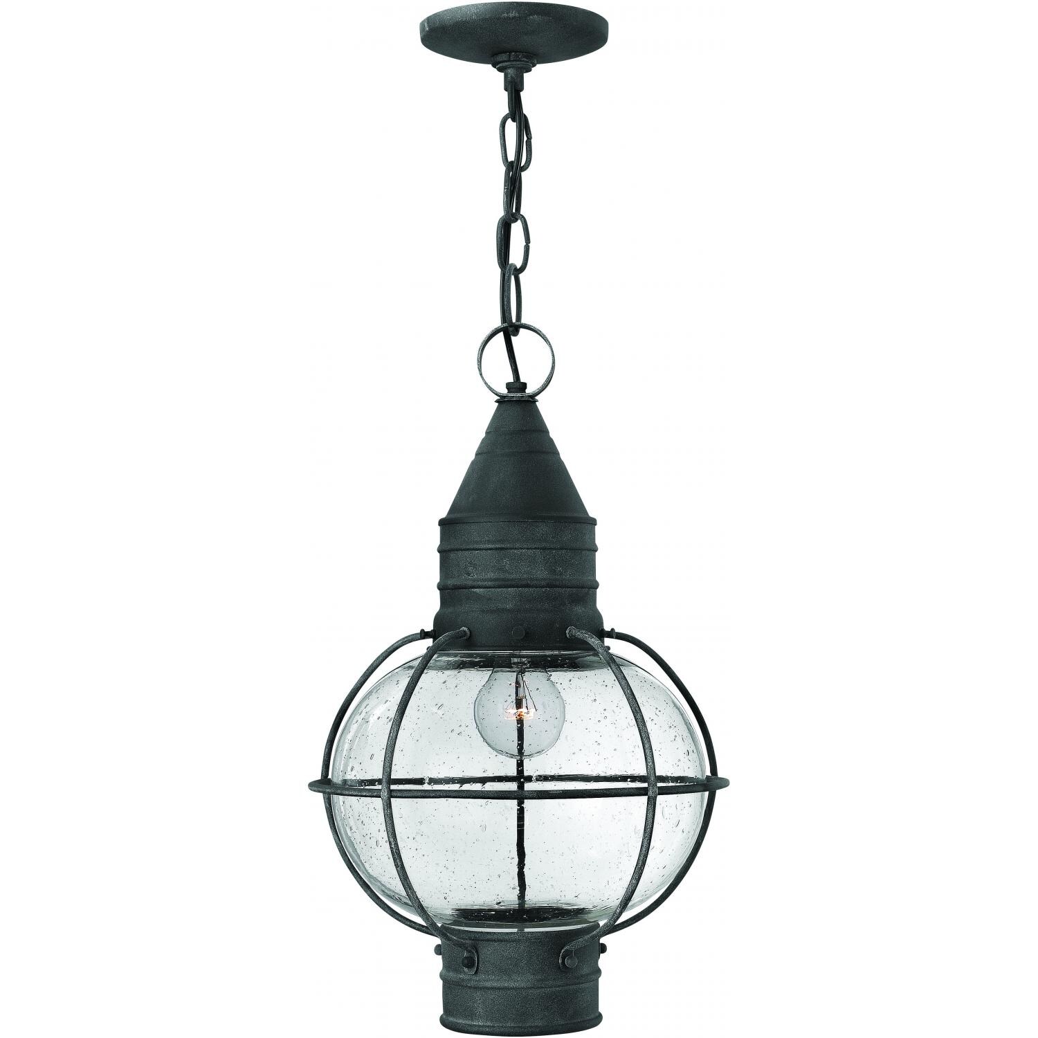 Hinkley Lighting Cape Cod One Light 18-Inch Outdoor Hanging Lantern - Aged Zinc - 2202DZ