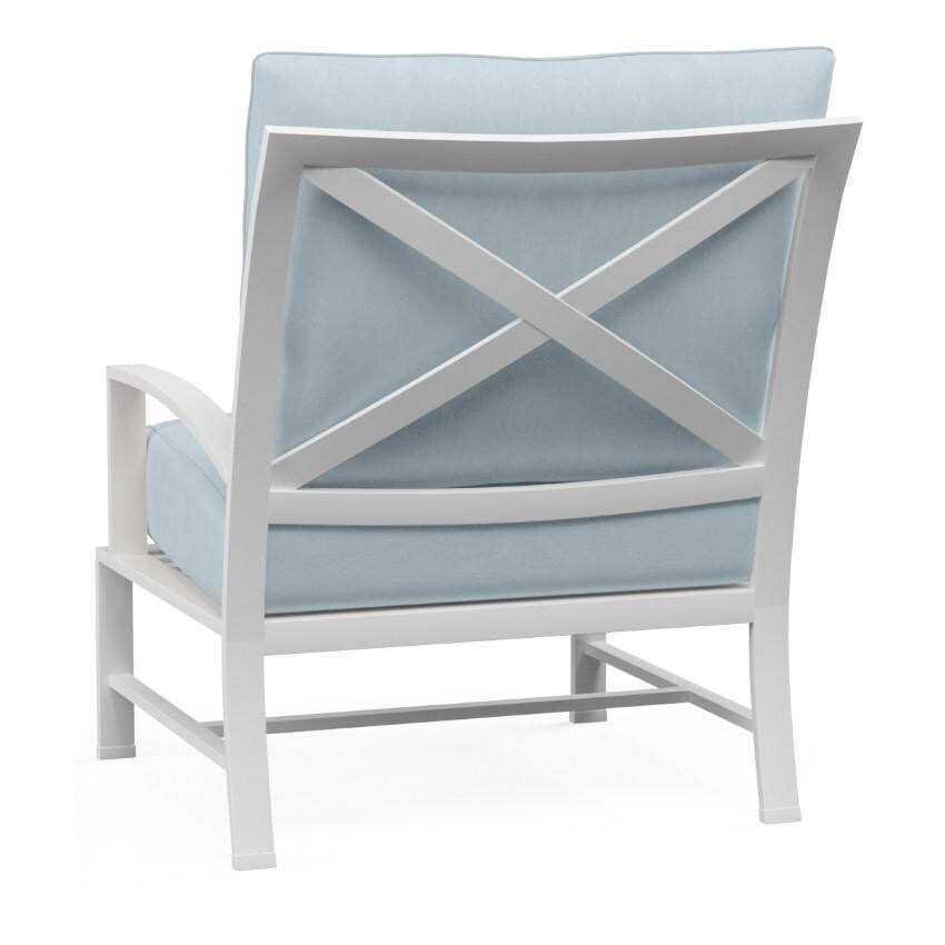 Bristol Aluminum Club Chair w/ Self Welt in White/Canvas Skyline by Sunset West - White Background thumbnail