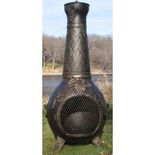 The Blue Rooster Grape Style Cast Aluminum Chiminea - Gold Accent image