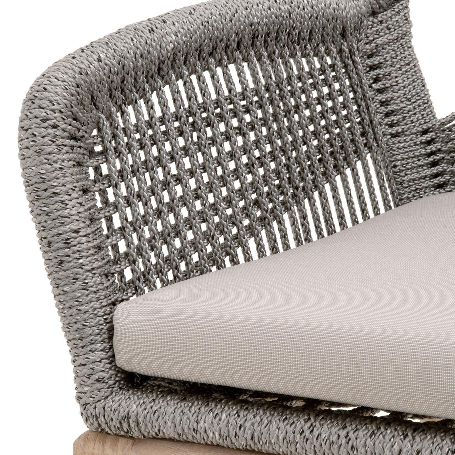 Lakeview Peninsula Way 2 Pc Woven Rope Dining Arm Chair in Platinum - Seat Detail thumbnail