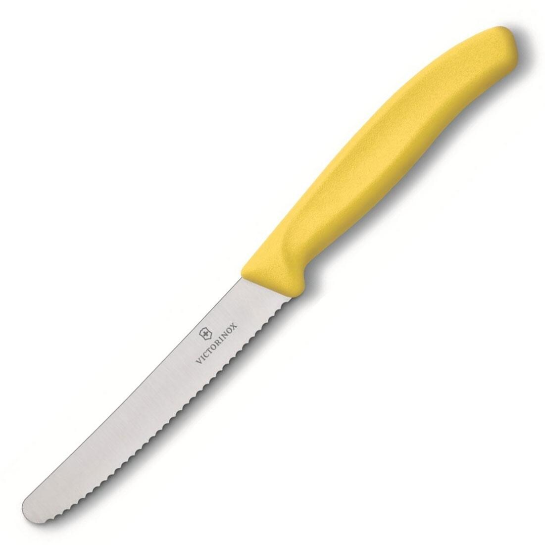 Victorinox Swiss Classic 4-1/2 Inch Serrated Utility Knife - Yellow