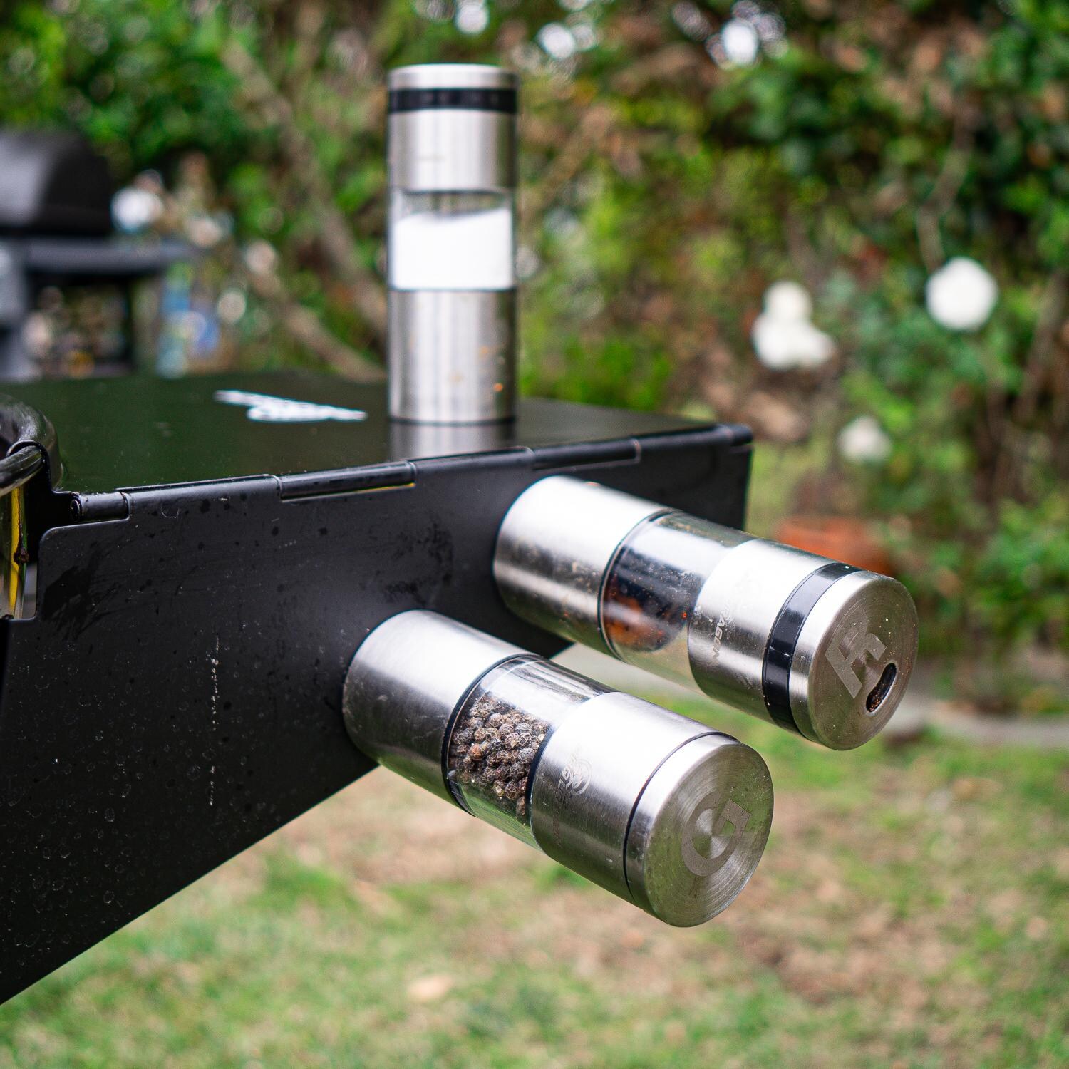 BBQ Dragon BBQD190 3-Piece Magnetic Spice Shaker Grilling Set - Magnets In Action thumbnail