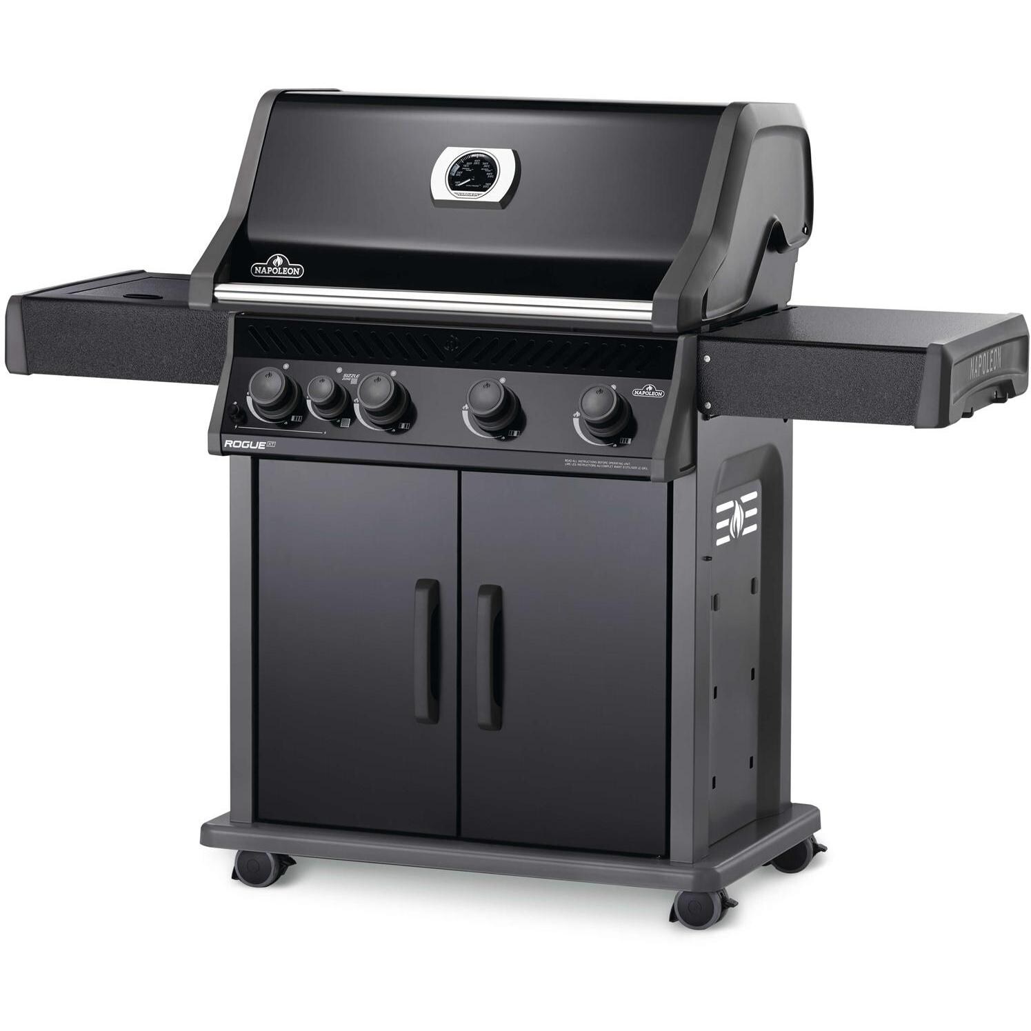 Napoleon RXT525SIBPK-1 Rogue XT 525 SIB Propane Gas Grill with Infrared Side Burner - Black - Right Side Angled View thumbnail
