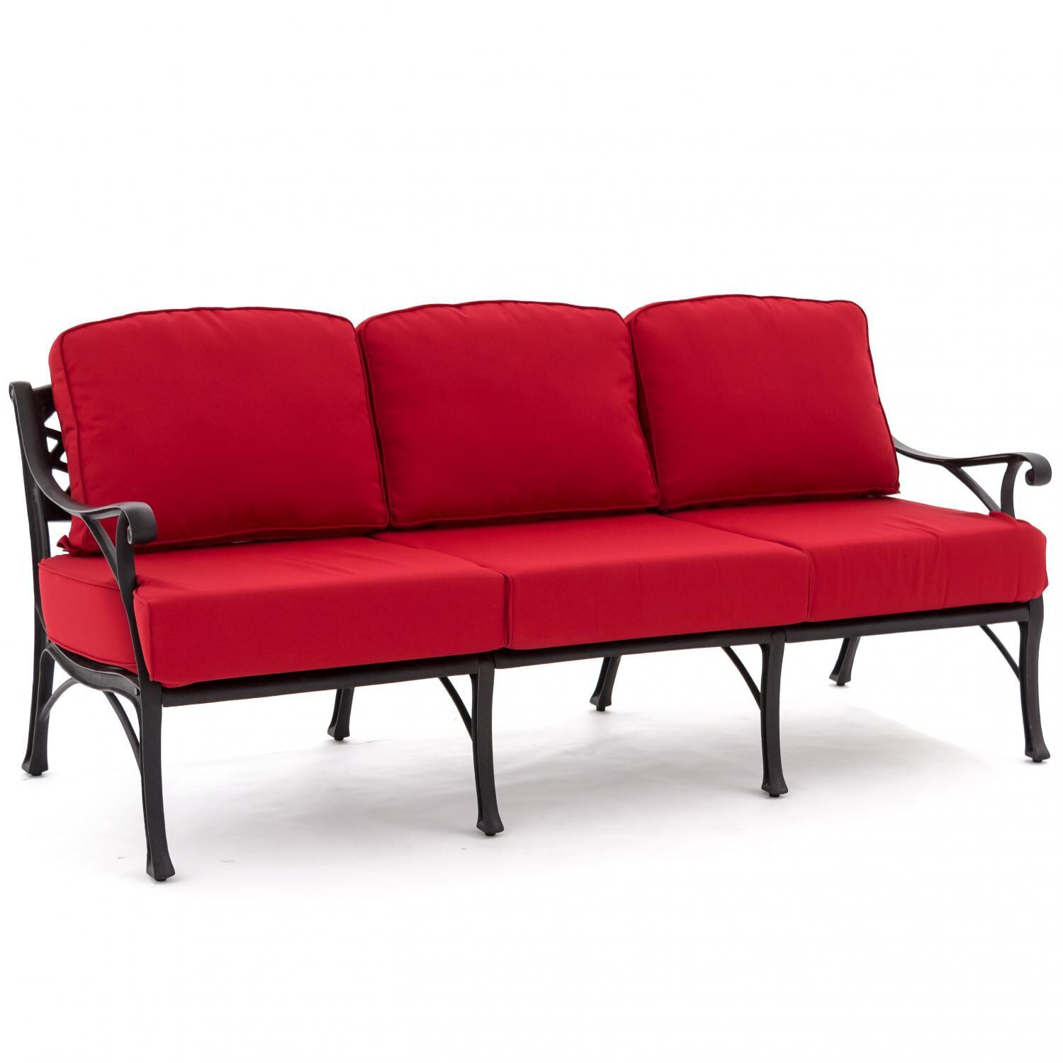 Heritage Cast Aluminum Patio Sofa By Lakeview Outdoor Designs Canvas