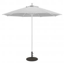 Galtech 9 Ft. Bar Height Octagonal Aluminum Patio Market Umbrella W/ Push Lift - White Frame W/ Sunbrella Canvas Canvas Canopy image