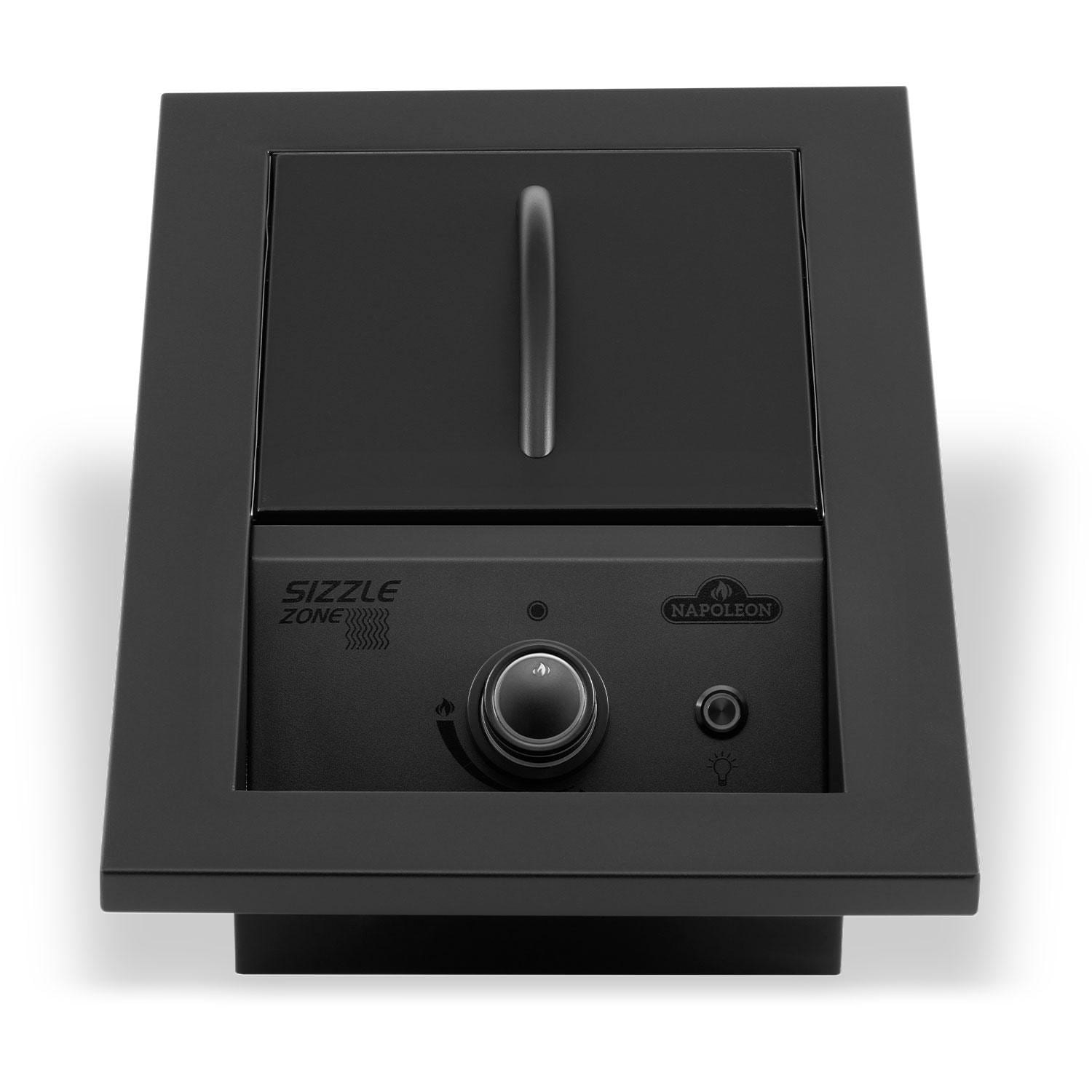 Napoleon BIB10IRPMK 700 Series 10-in Built-In Propane Single Infrared Burner - Matte Black - Elevated - Cover On - White Background thumbnail