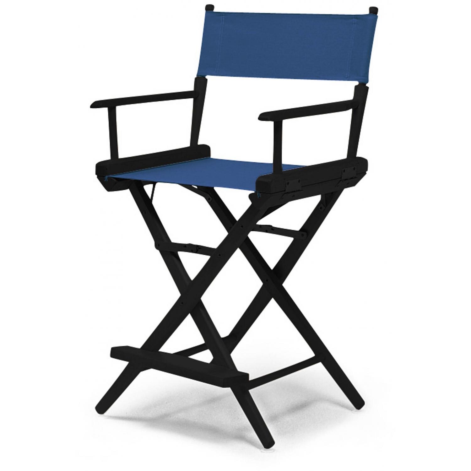 World Famous Counter Height Director Chair By Telescope Casual - Black/Blue