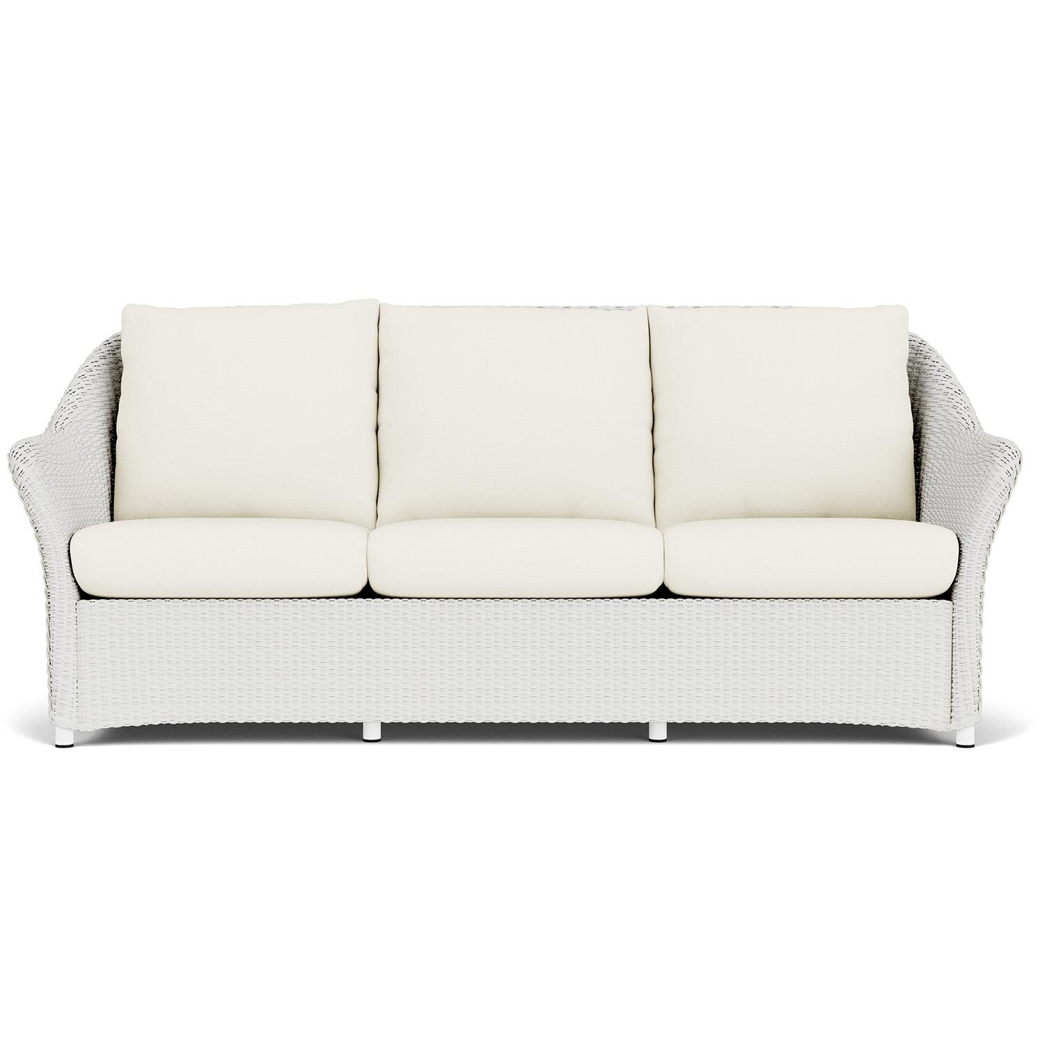 Weekend Retreat Lloyd Loom Sofa in Matte White/Sailcloth Salt by Lloyd Flanders