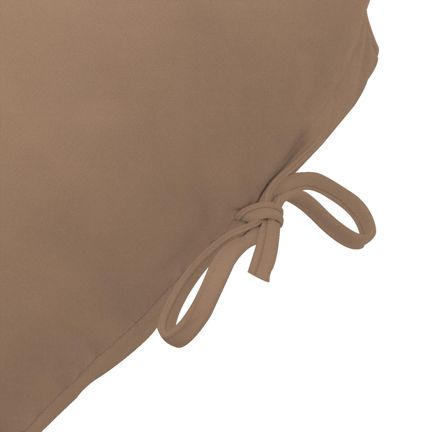 Sunbrella Canvas Cocoa Extra Long Outdoor Replacement Chaise Lounge Cushion By UltimatePatio.com - Tie Detail thumbnail
