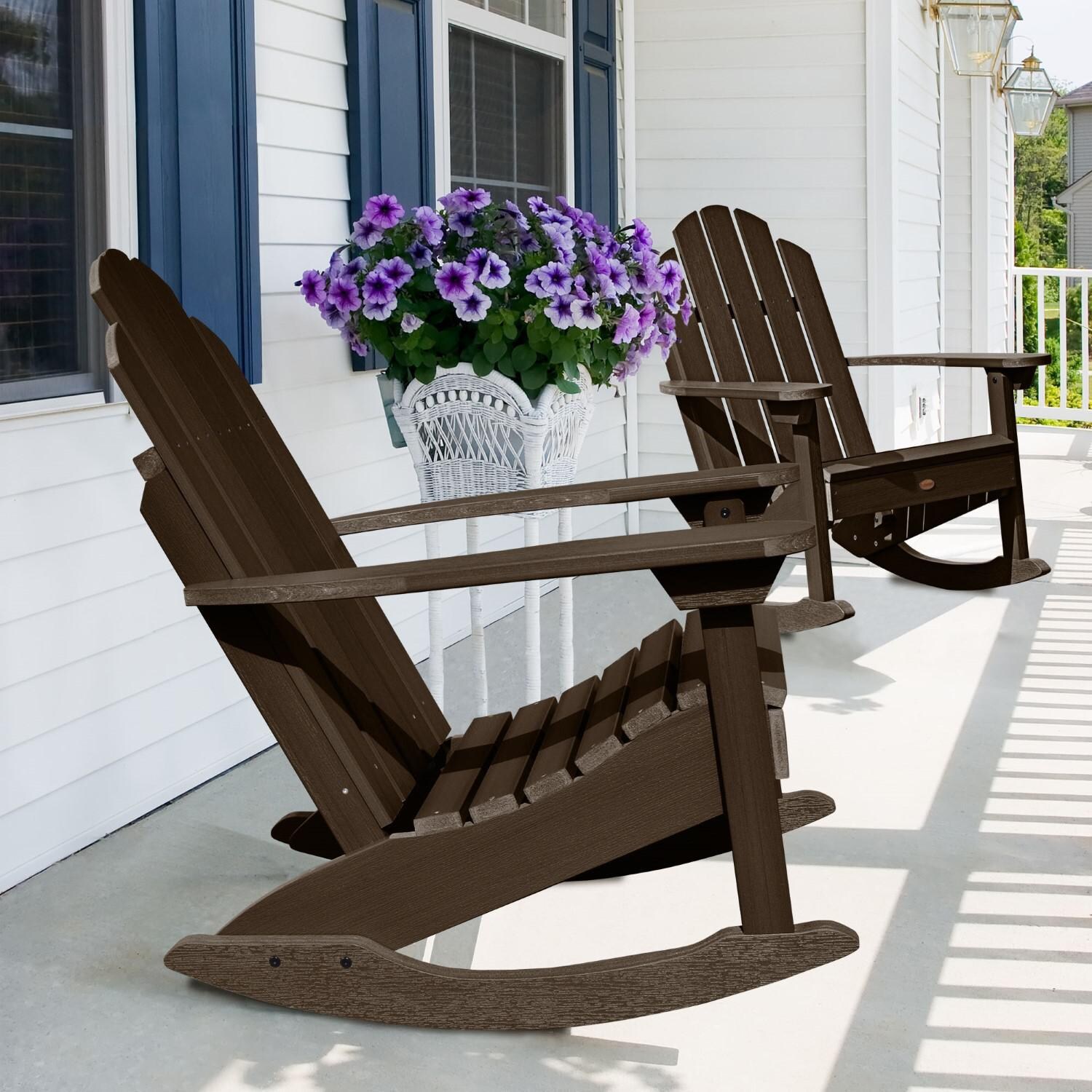 Lakeview Paradise Key Adirondack Rocking Chair - Weathered Acorn thumbnail