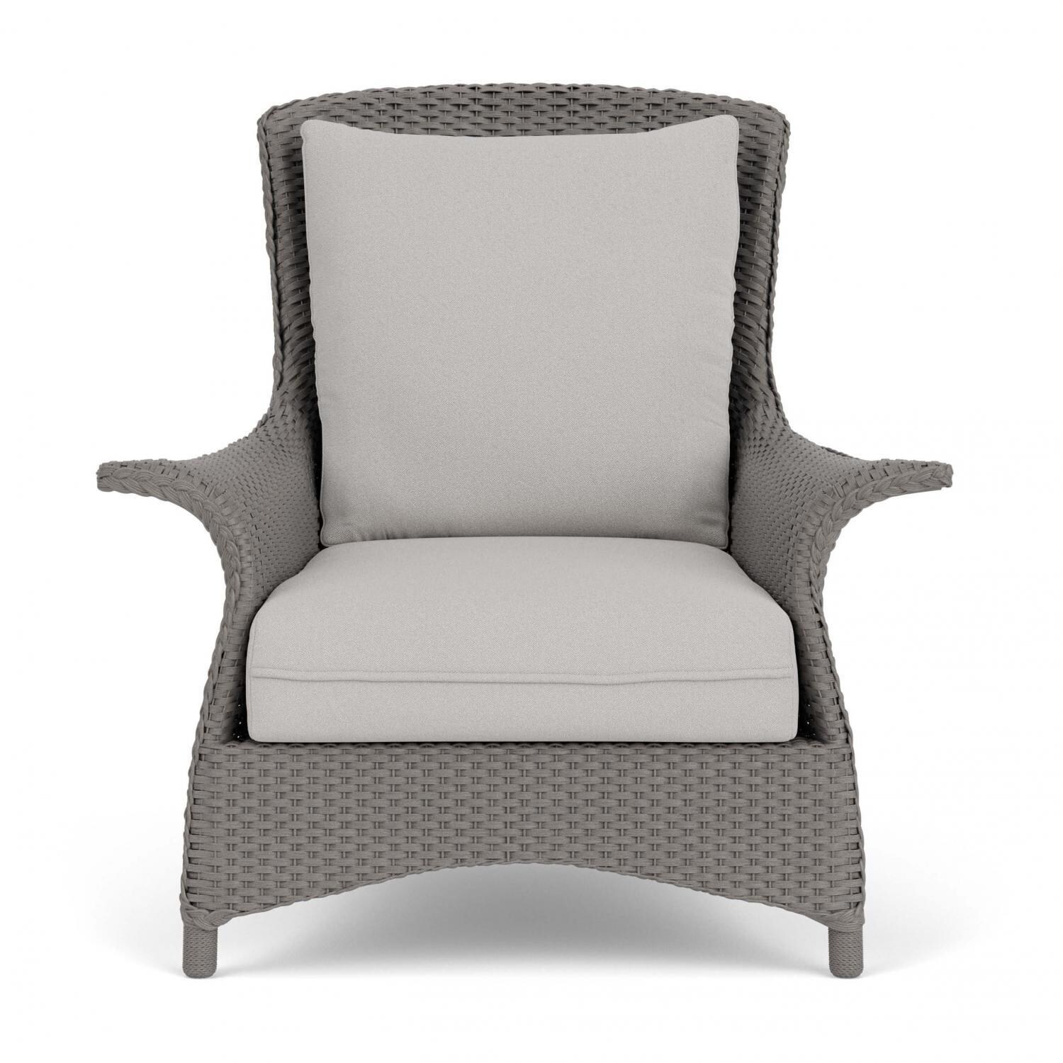Lloyd Flanders Mandalay Lounge Chair in Pewter Finish with Tundra Dove fabric thumbnail