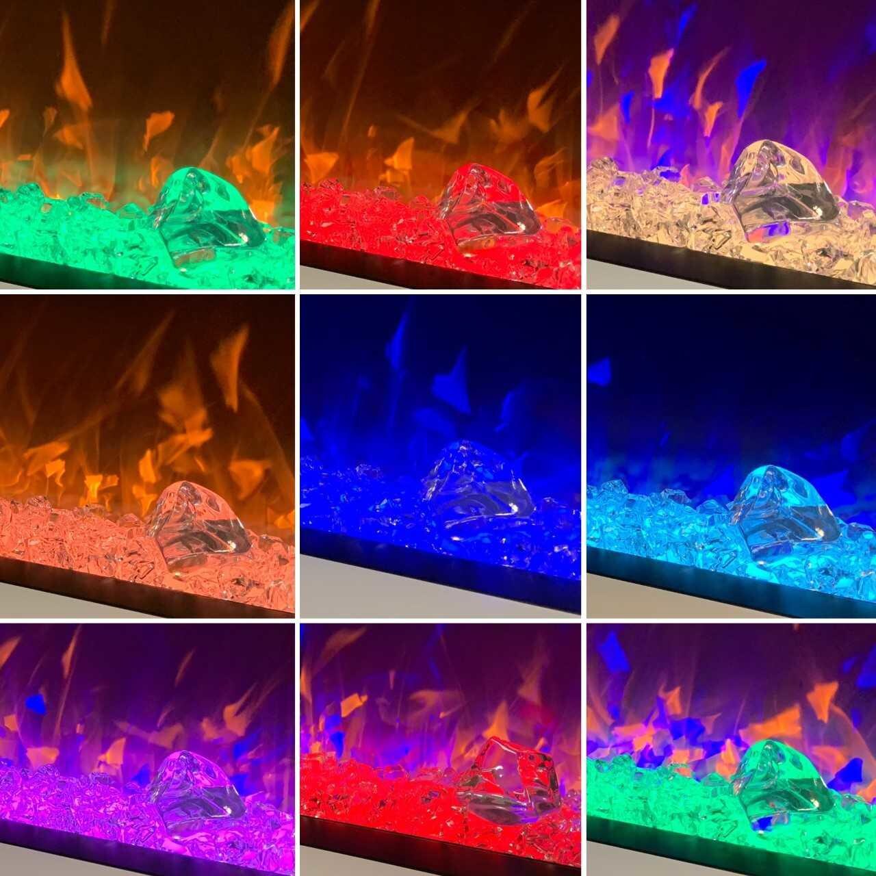 Evolution Fires EFV96BTW Vegas 96-Inch Wall Mount Electric Fireplace - Media Bed Color Options thumbnail