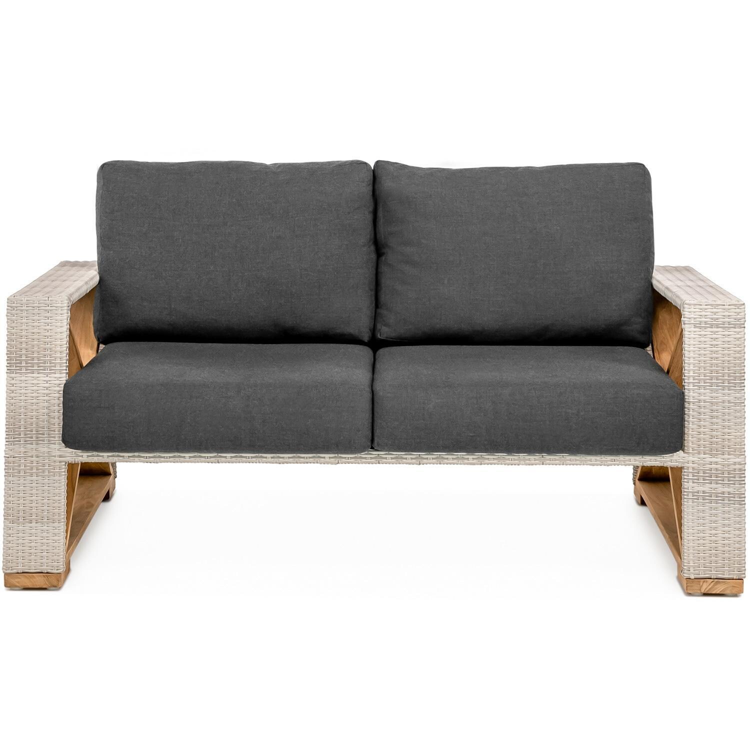 Caicos Loveseat in Carbon By Teak + Table