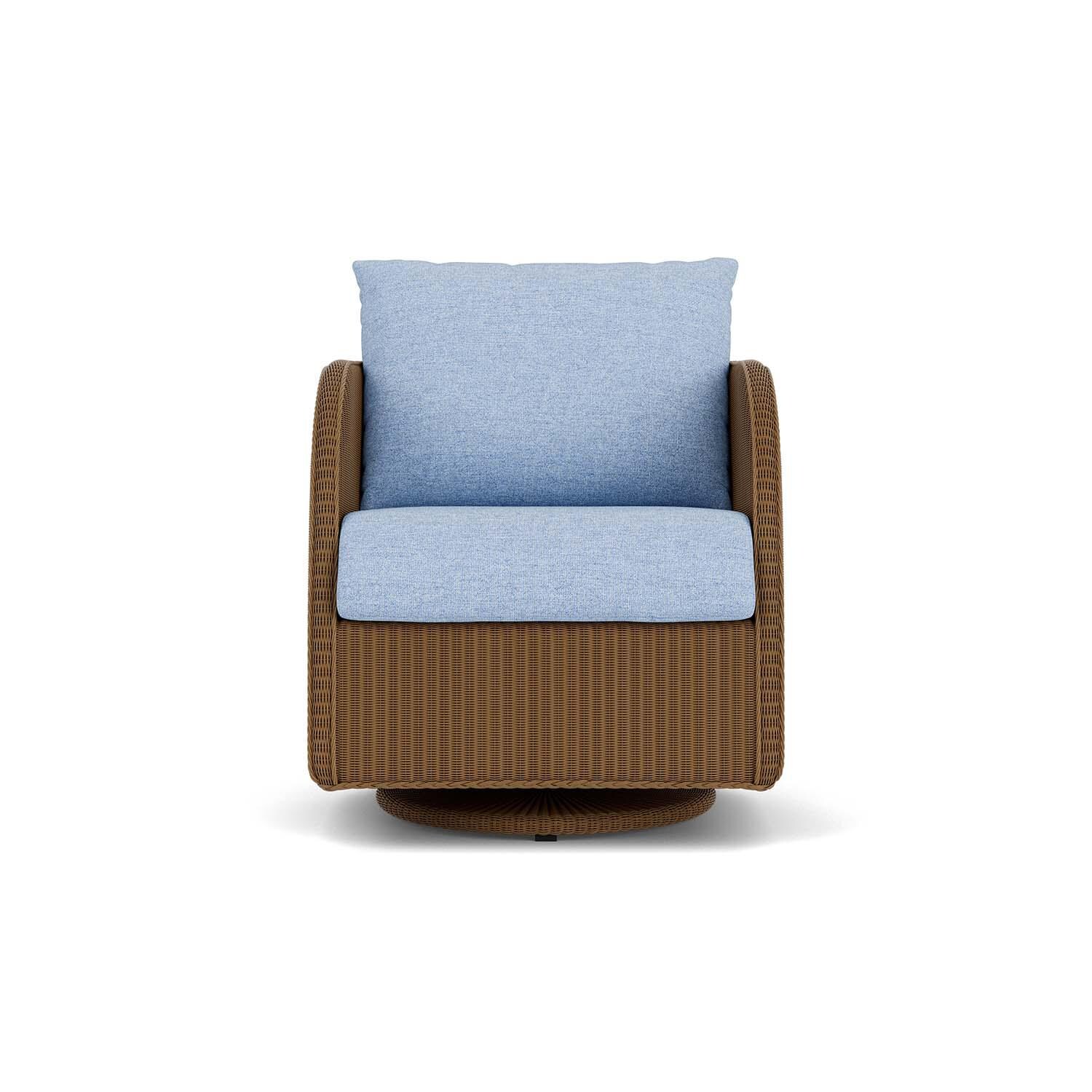 Lloyd Flanders Essence Swivel Glider Lounge Chair W/Demo Skyway Fabric - Hickory Finish thumbnail
