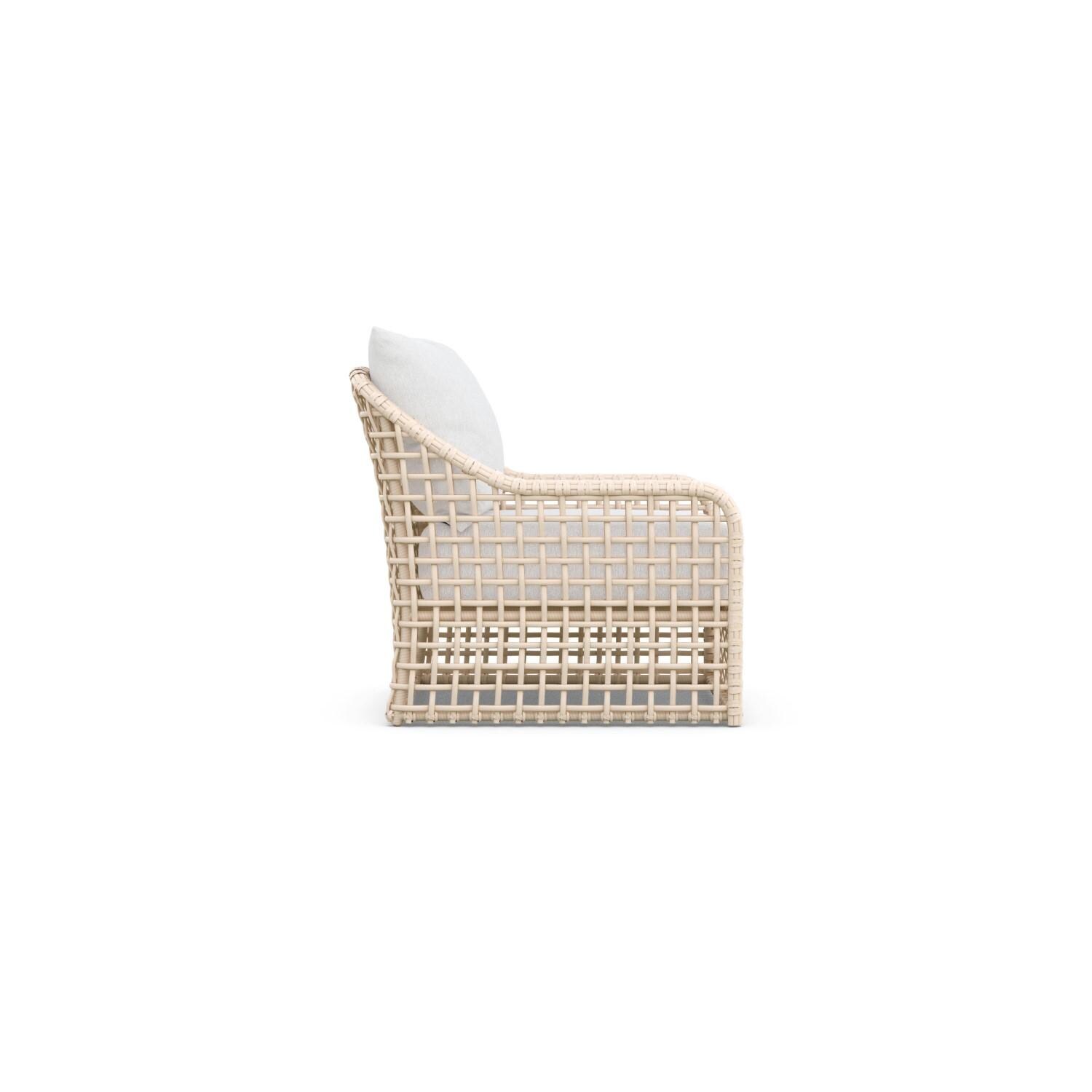Azzurro Living KIA-W05S1HB-CU Kiawah Wicker High Back Club Chair in Almond/Cloud - Side - White Background thumbnail