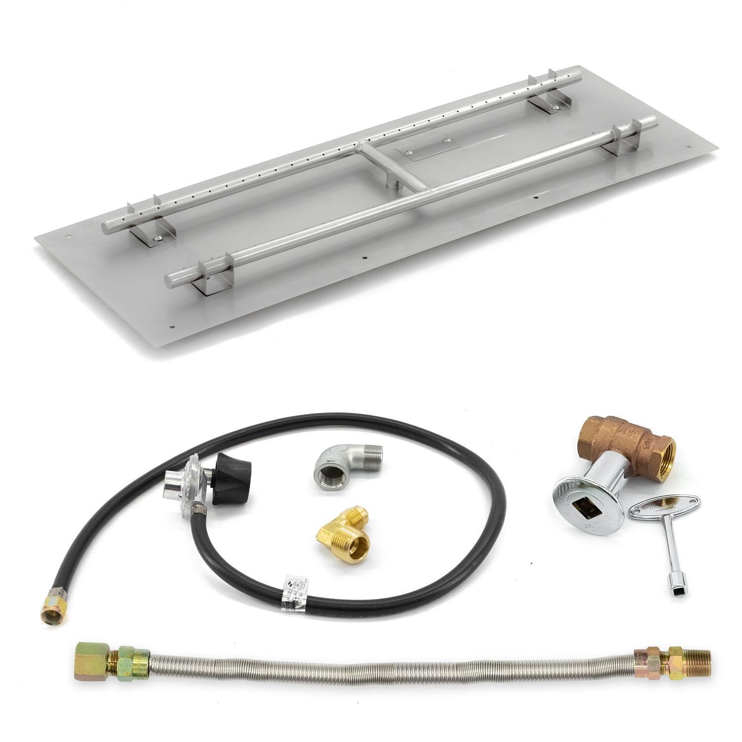 BBQGuys Signature 36-Inch Rectangular Flat Pan W/ 31-Inch Propane H-Burner & Connection Kit image