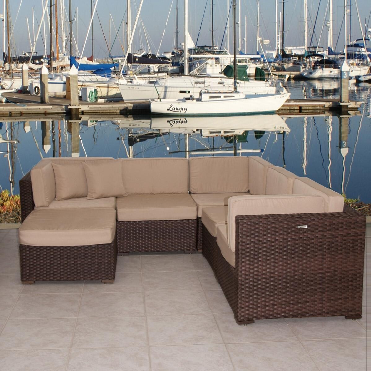 Atlantic Bellagio 5 Person Resin Wicker Patio Sectional Set Atlantic Bellagio 5 Person Resin Wicker Patio Sectional Set