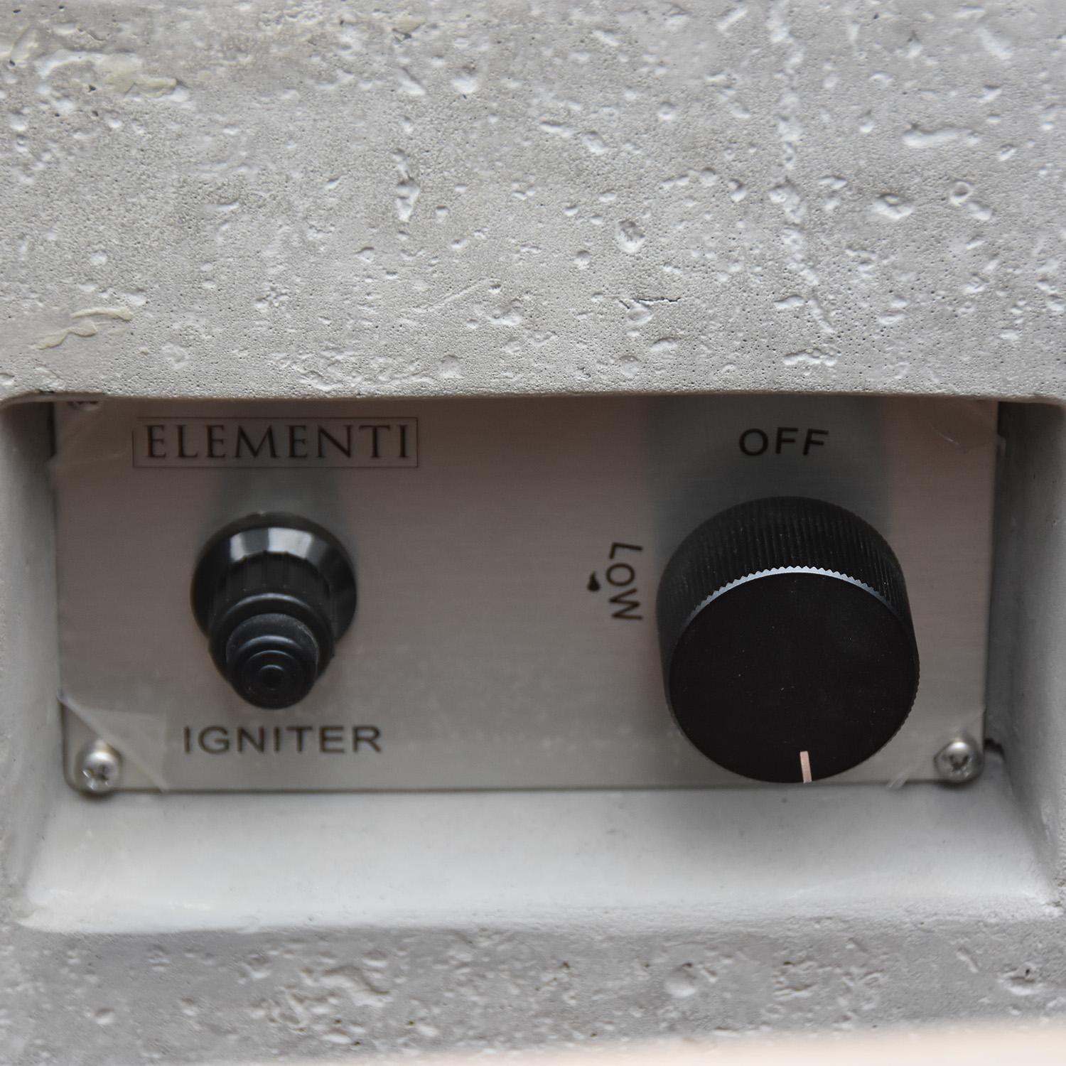 Elementi Metropolis 56-in Rectangle Propane Fire Pit Table - Light Gray - Controls - Detail thumbnail