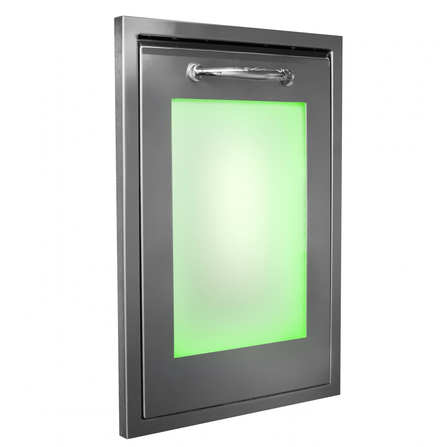 Luxor Illuminated LED 14-Inch Pull-Out Trash Drawer - Green Light thumbnail