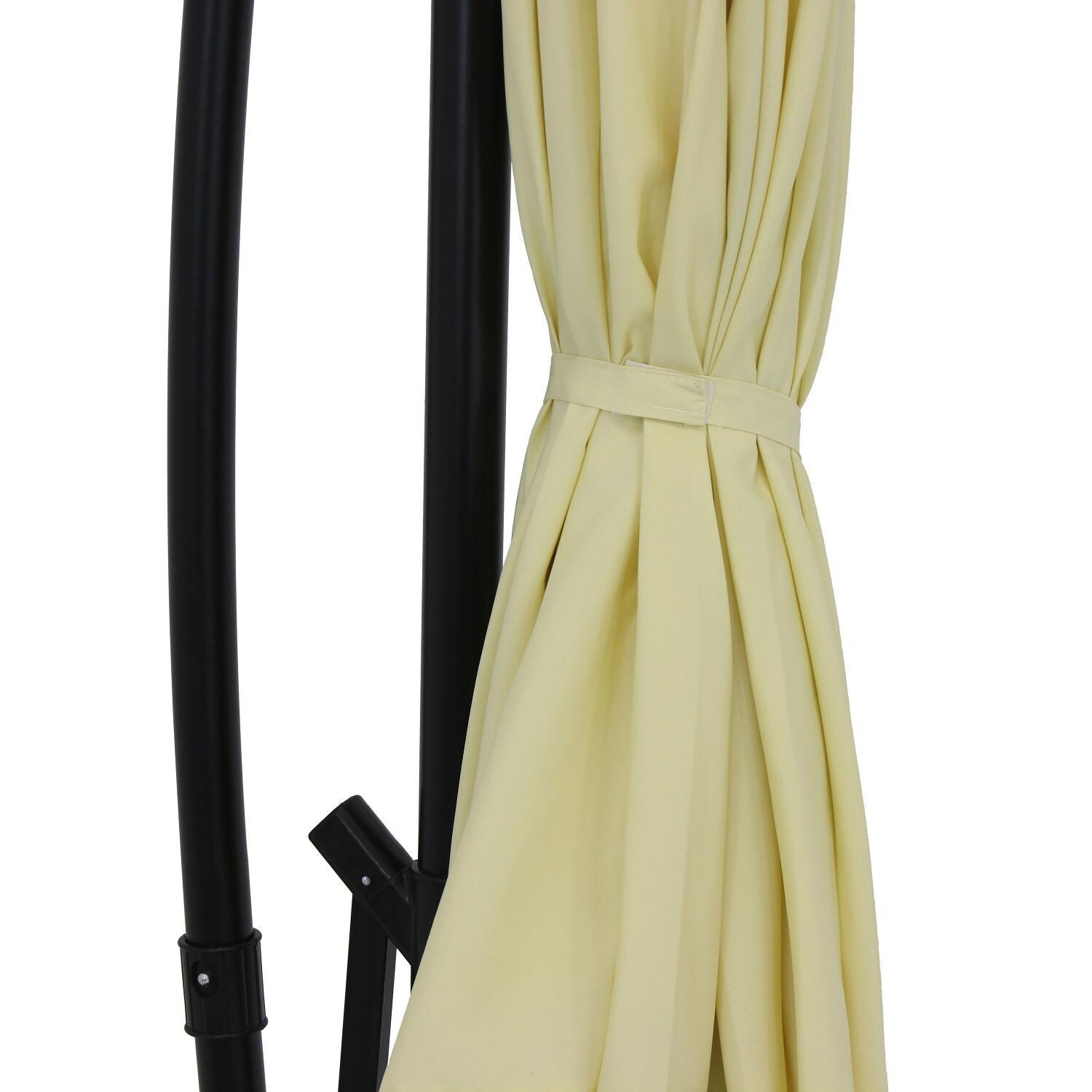 Ultimate Patio 9.5 Ft. Octagonal Patio Cantilever Umbrella W/ Crank - Pale Buttercup - Strap Keeps Canopy Closed thumbnail