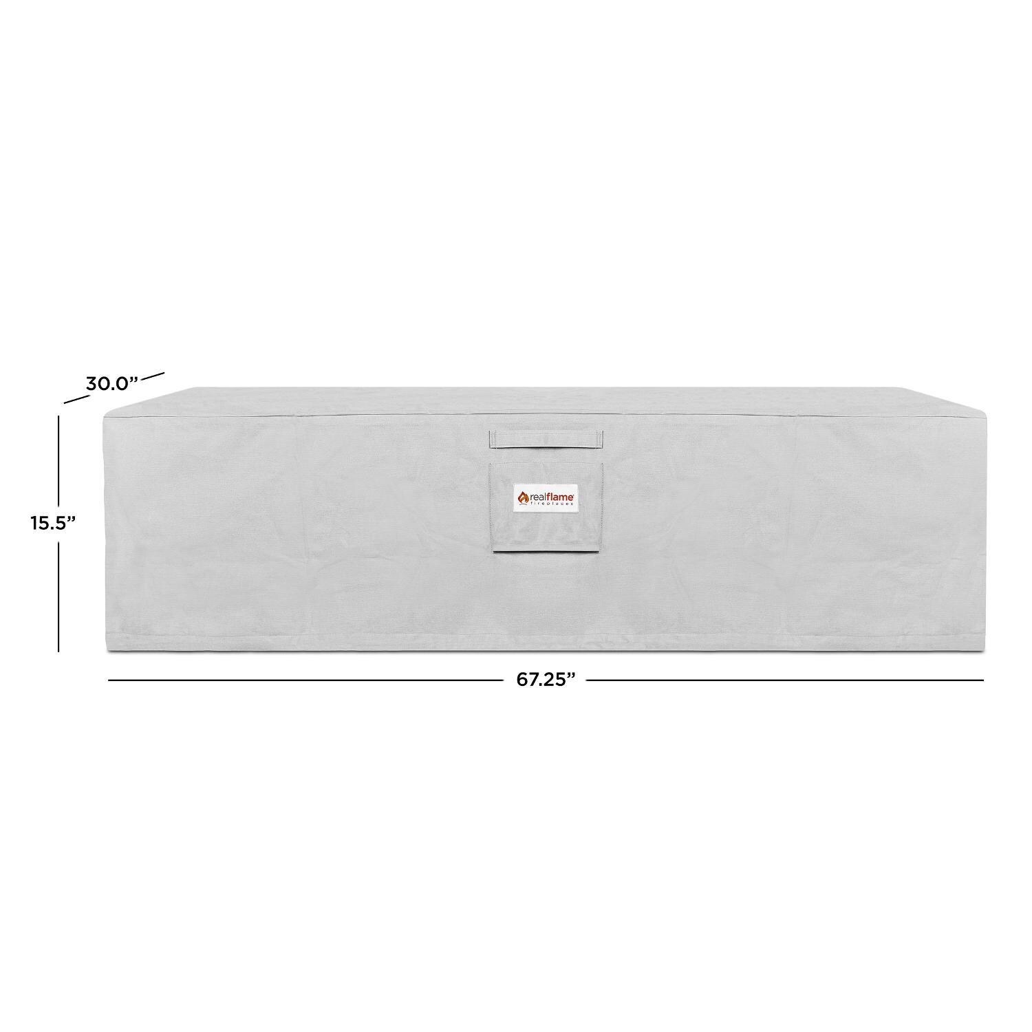 Lakeview Outdoor Designs SC-A11813 Baywood Large Rectangle Fire Table Protective Cover - Light Gray - Dimensions thumbnail