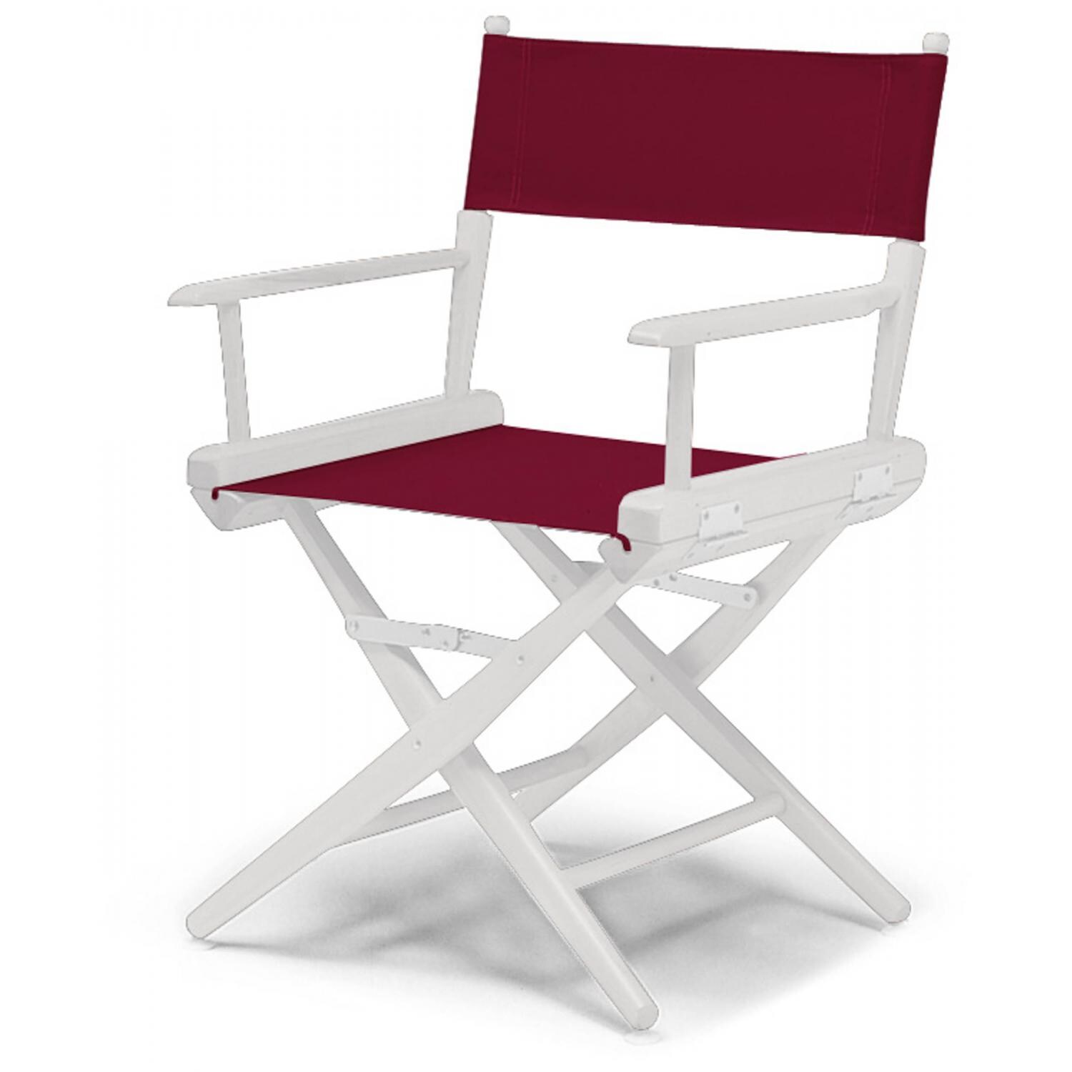 World Famous Dining Height Director Chair By Telescope Casual - White/Burgundy thumbnail