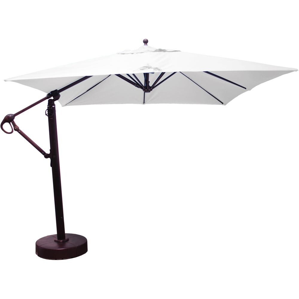 Galtech 10 X 10 Ft. Square Aluminum Patio Cantilever Umbrella W/ Easy Lift And Easy Tilt Wheel - Antique Bronze Frame W/ Sunbrella Canvas Natural Canopy