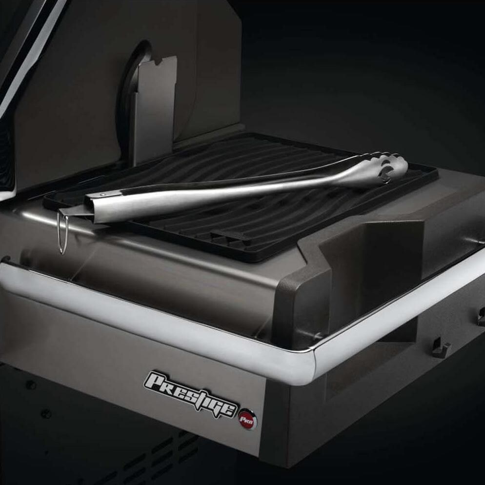 Napoleon 70123 Side Shelf Mat for Prestige & Rogue SE Grill Models - Shown w/ Tongs (Not Included) - Lifestyle thumbnail
