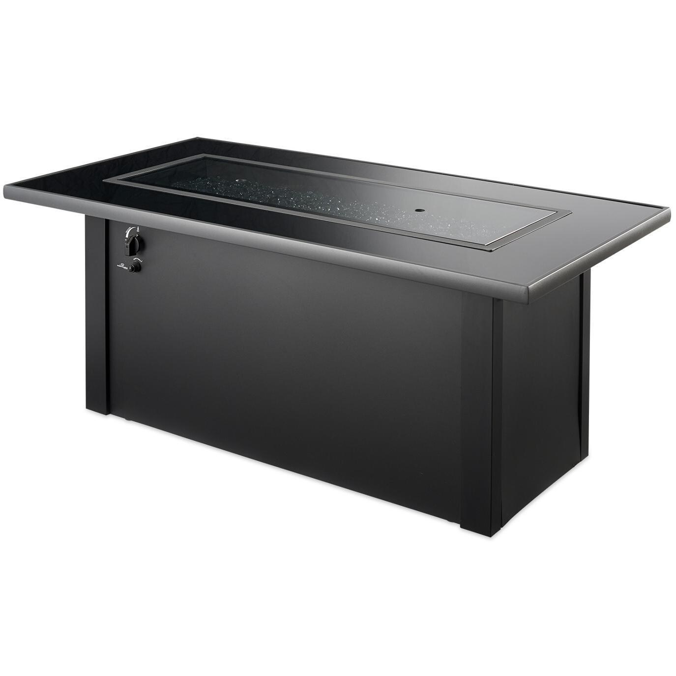 Lakeview Outdoor Designs Anchor Lake Linear Gas Fire Pit Table - Includes Grey Glass Burner Cover - White Background thumbnail