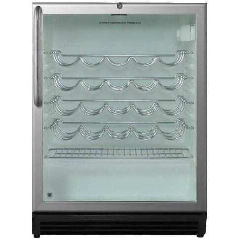 Summit Commercial 36 Bottle Built-In / Freestanding Wine Cellar / Cooler With Towel Bar Handle - SWC6GBLCSS thumbnail