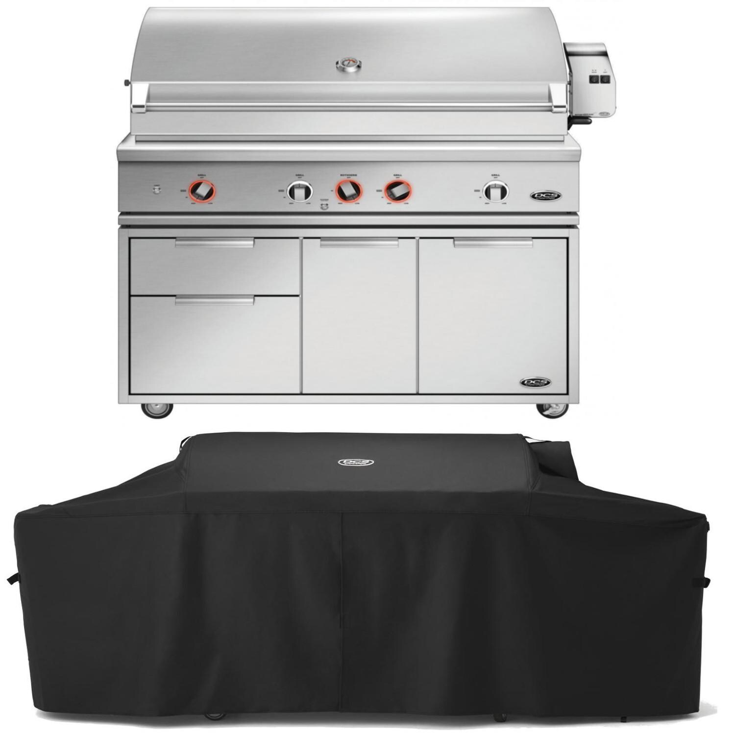 Dcs Series 9 Evolution 48 Inch Natural Gas Grill W Rotisserie Cart Grill Cover Be1 48rc N Bbqguys