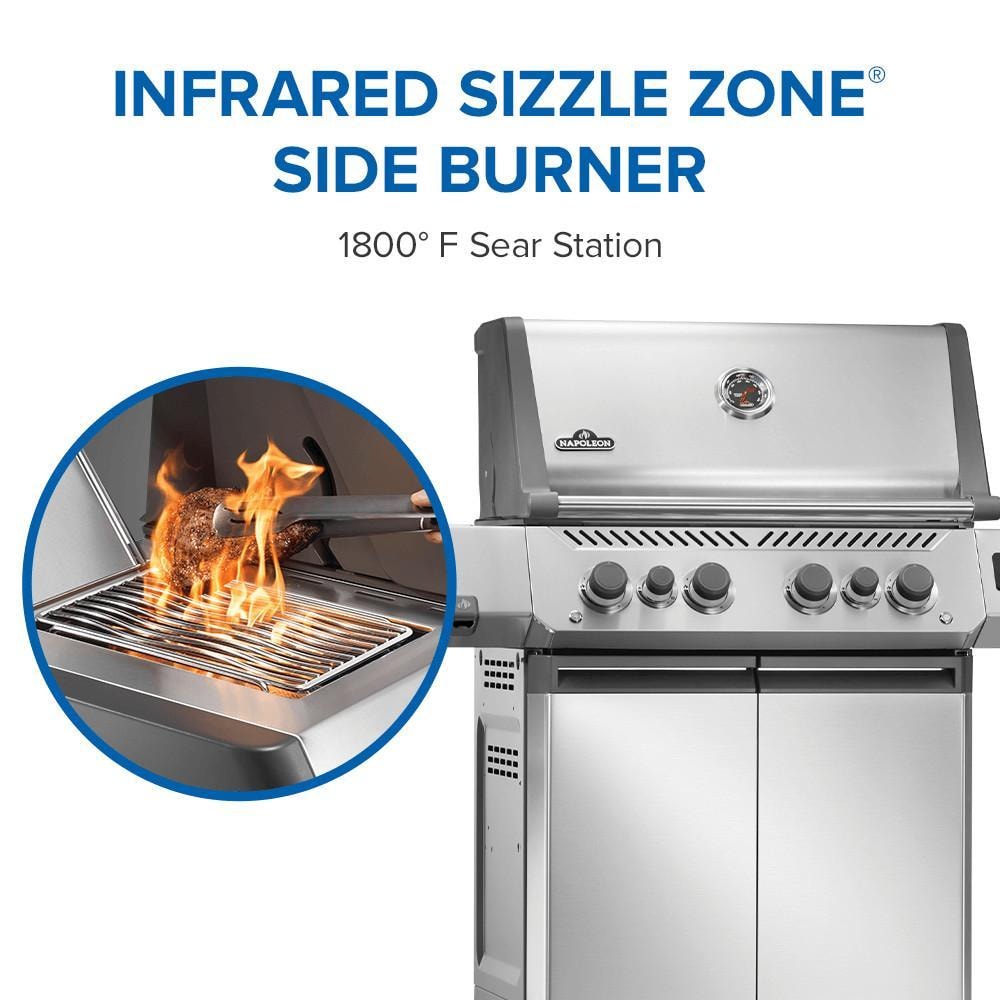Napoleon P500VXRSIBPSS Prestige 500 Connected Propane Gas Grill w/ Infrared Side & Rear Burner - Stainless Steel - Side Burner - Detail thumbnail