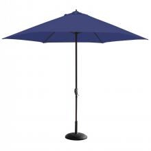 Astella 11 Ft. Aluminum Patio Umbrella W/ Crank Lift - Black Frame / Polyester Navy Blue Canopy