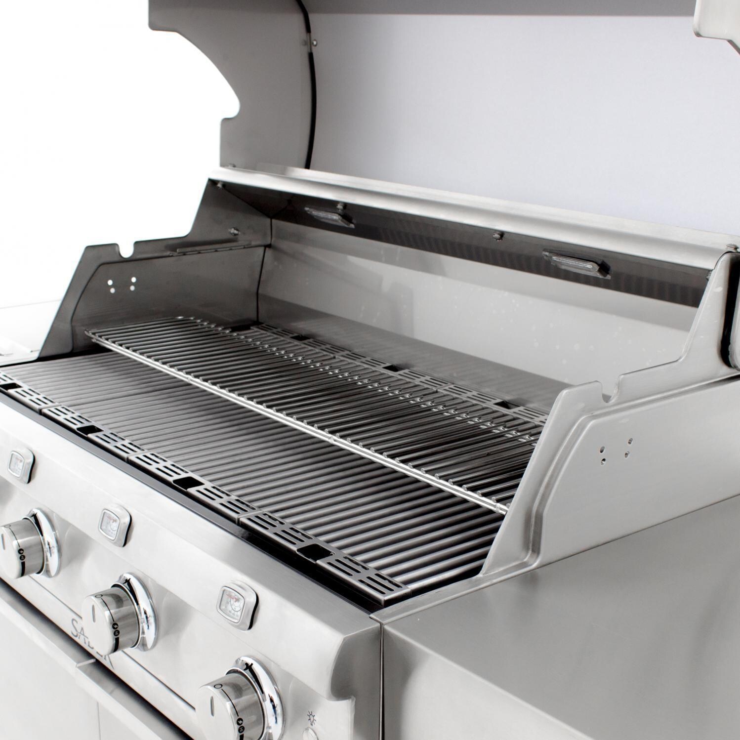 Saber Premium R67SC0017 670 40-Inch 4-Burner Infrared Propane Gas Grill With Side Burner - Adjustable Warming Rack thumbnail