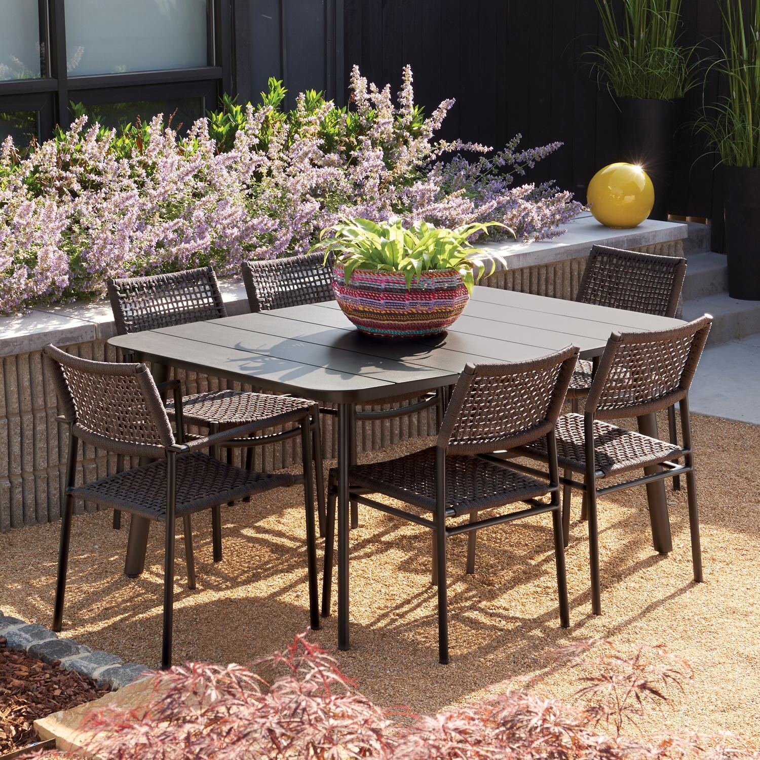 Oxford Garden Eiland 63 Inch Carbon Aluminum Dining Table - Patio thumbnail