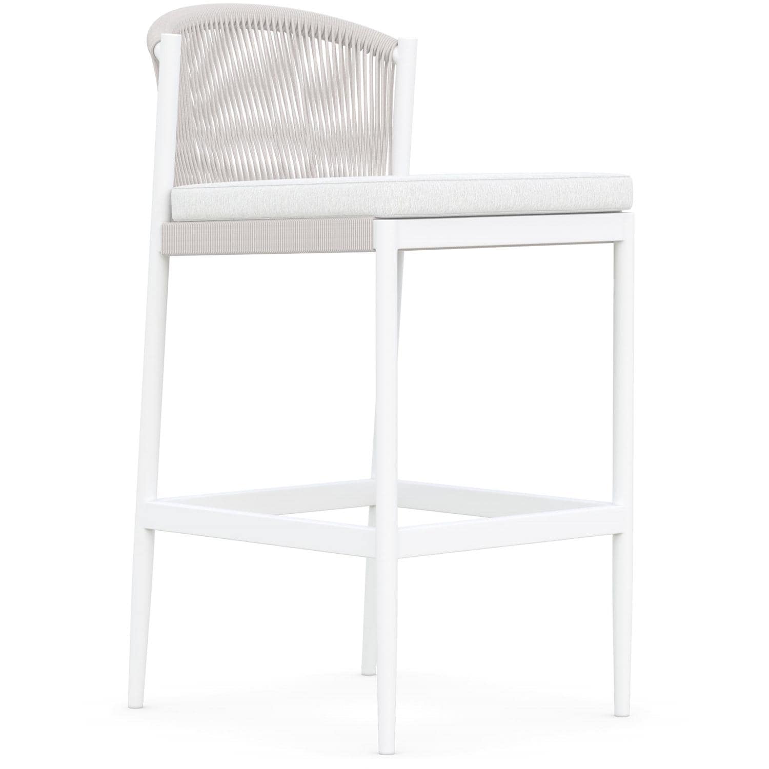 Azzurro Living Catalina Woven Rope Bar Stool in Sand/Cloud - Angled - White Background thumbnail