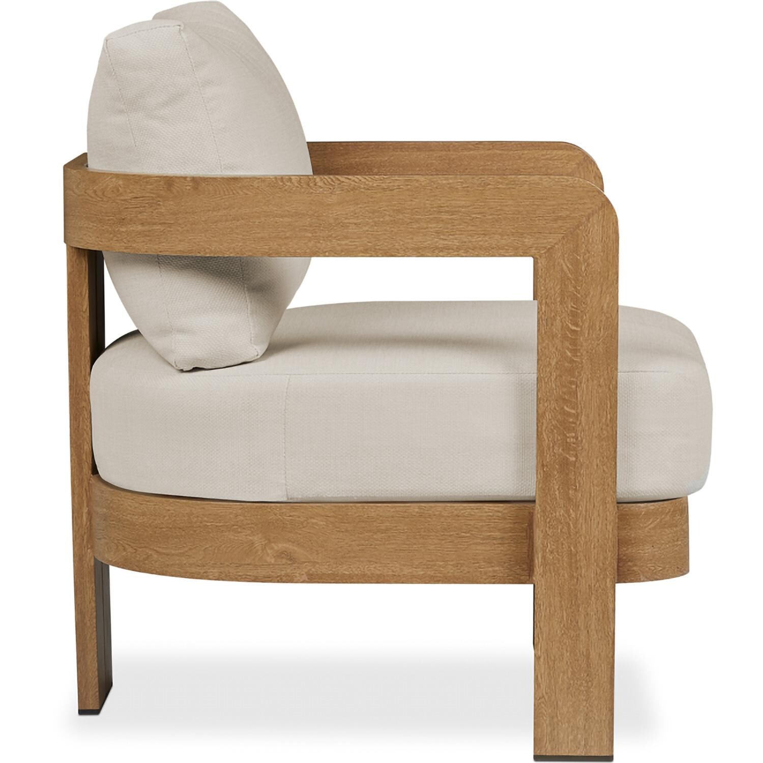 Lakeview Outdoor Designs SC13095-WDLK Bocage Metal Club Chair in Weathered Lakewood w/ Cushions - Side 1 - White Background