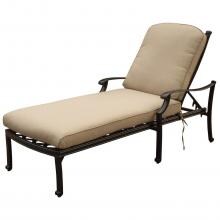 Carondelet Cast Aluminum Patio Chaise Lounge W/ Sunbrella Spectrum Sand Cushions By Lakeview Outdoor Designs image