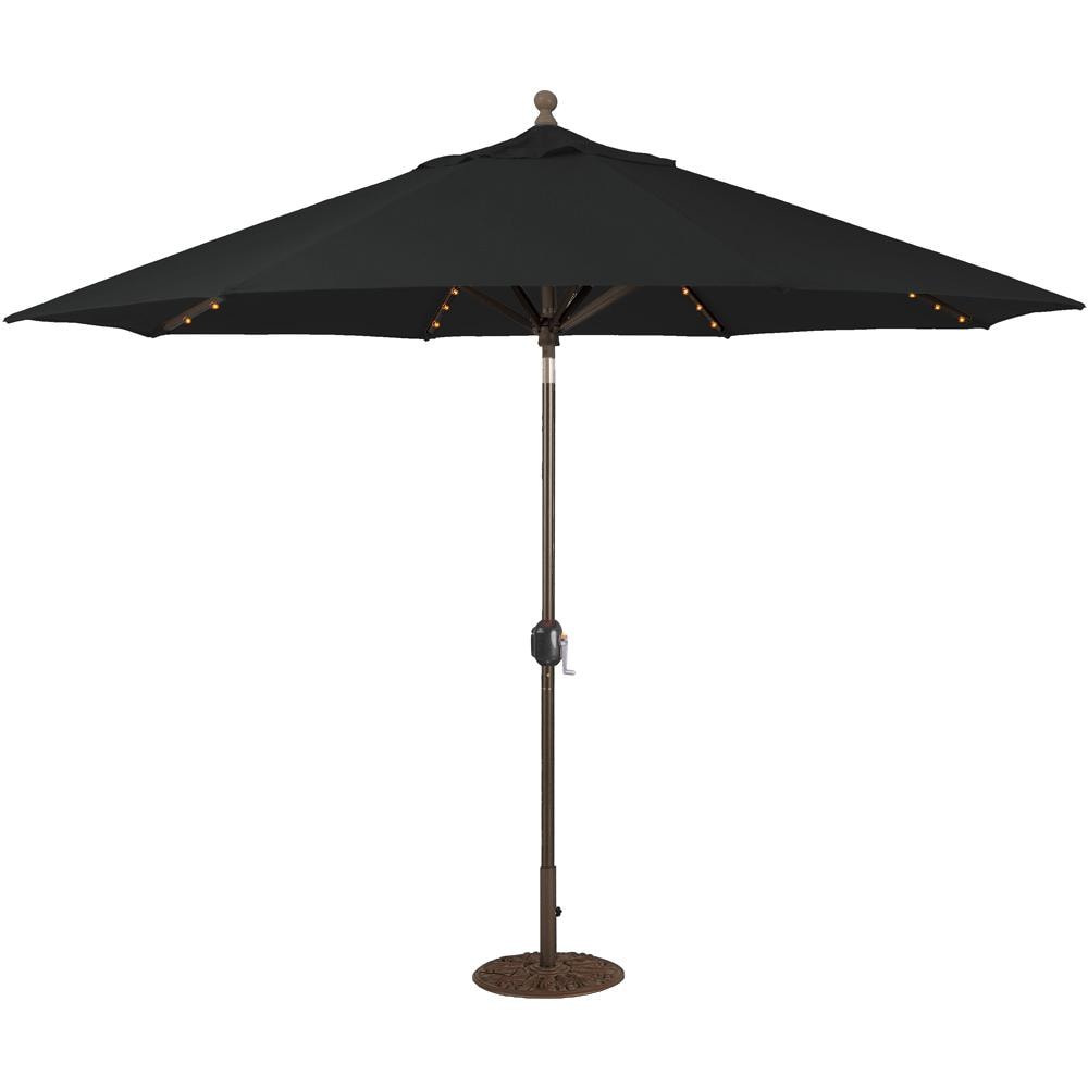 Galtech 11 Ft. Octagonal Aluminum Patio Umbrella W/ Crank Lift & Auto Tilt - Antique Bronze Frame W/ Black Sunbrella Fabric (Umbrella Base Not Included) thumbnail