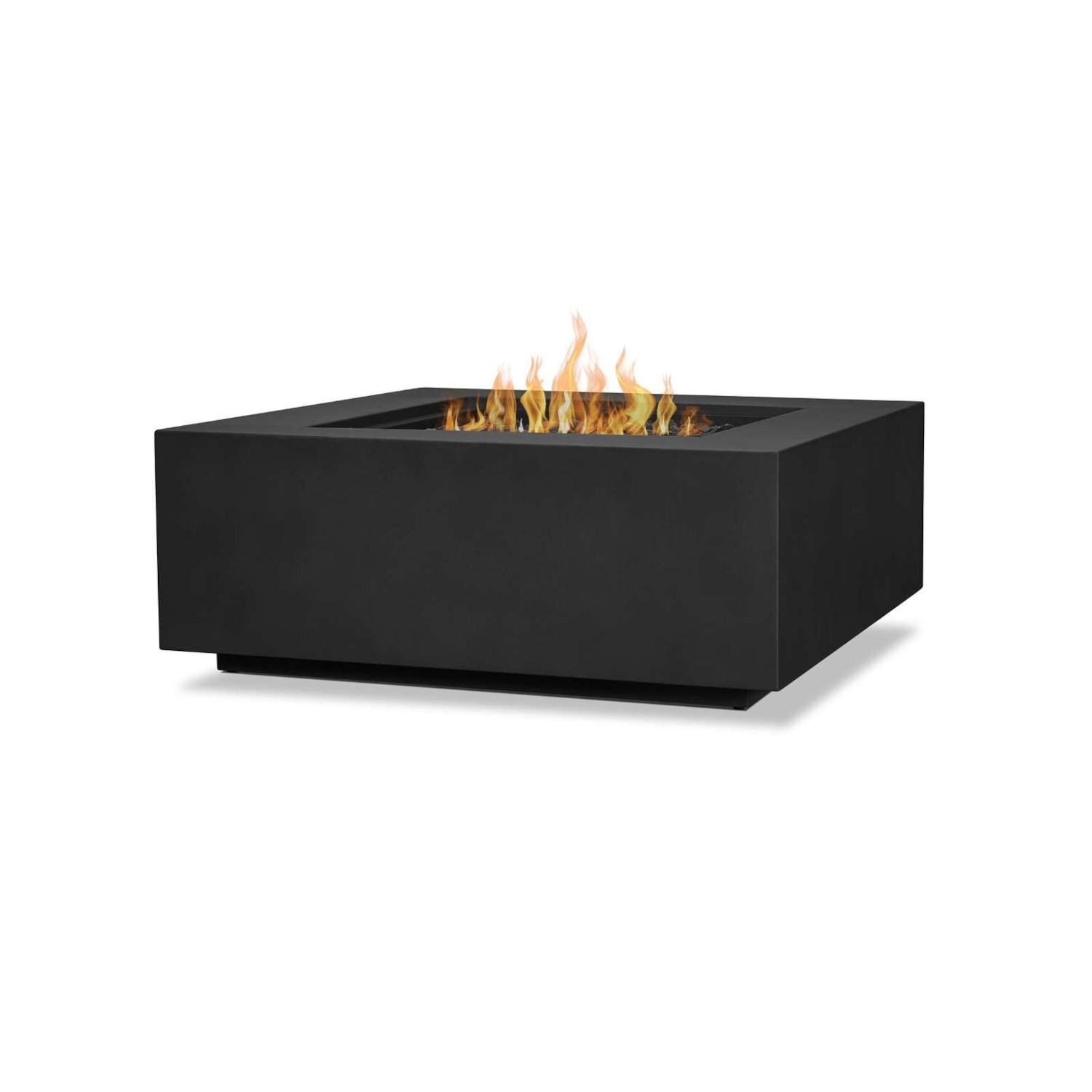 Lakeview SCC9812LPBLK Elysian 36-Inch Square Propane Fire Table w/ NG Conversion Kit - Black - Burner Lit thumbnail