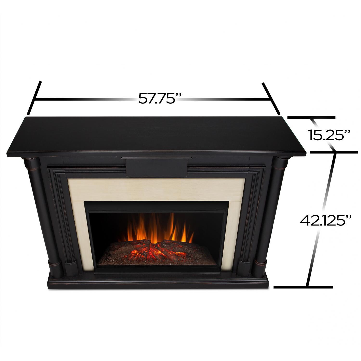 Real Flame 8030E-BW Maxwell Grand 57-Inch Electric Fireplace - Blackwash - Dims thumbnail