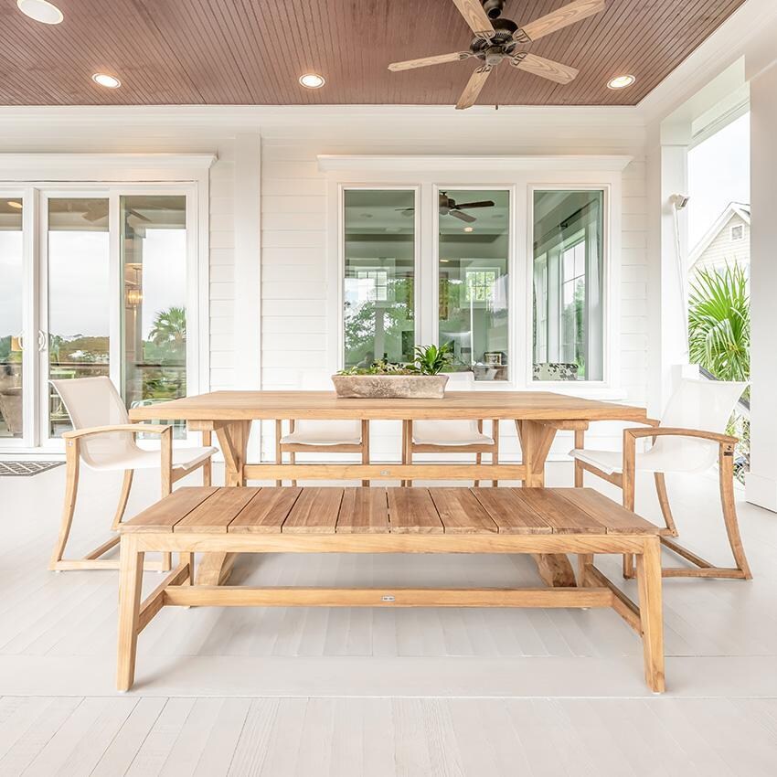 Teak + Table Capri 4-Foot Backless Bench - Length - Lifestyle thumbnail