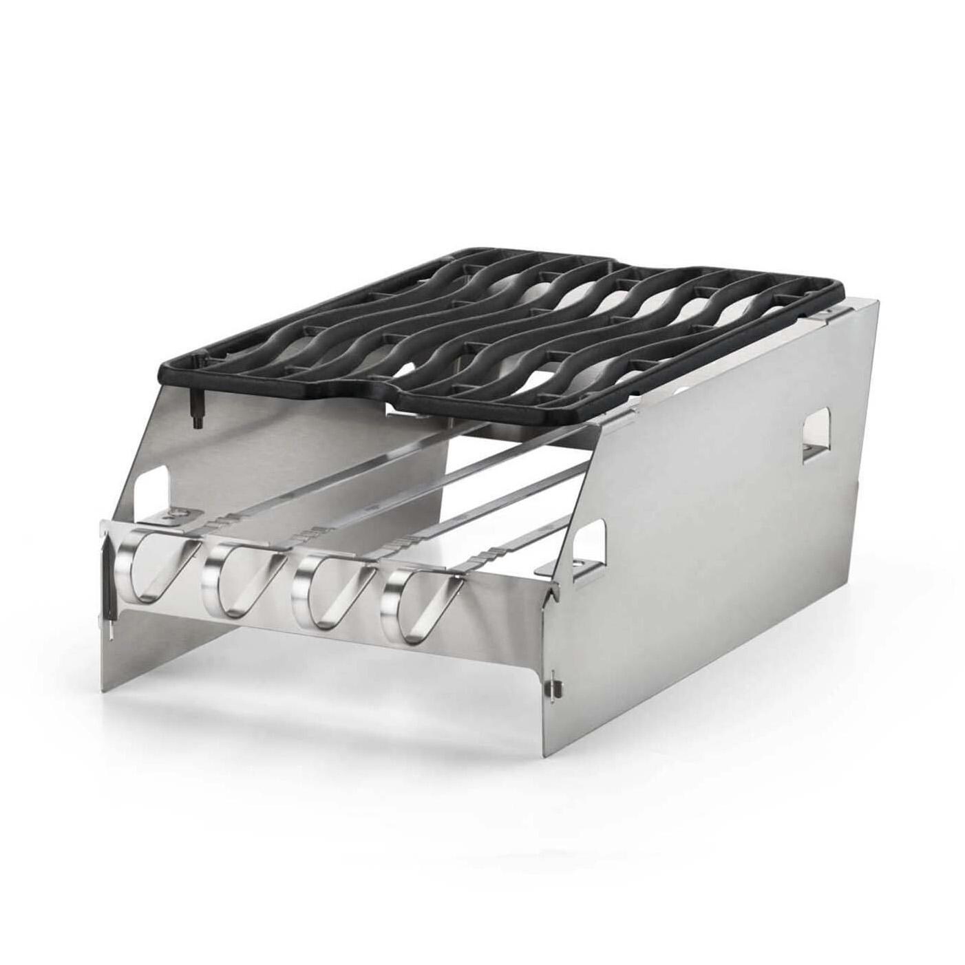 Napoleon 71301 SIZZLE ZONE Burner Windshield and Skewer Rack - Large - Grate & Skewers - White Background thumbnail