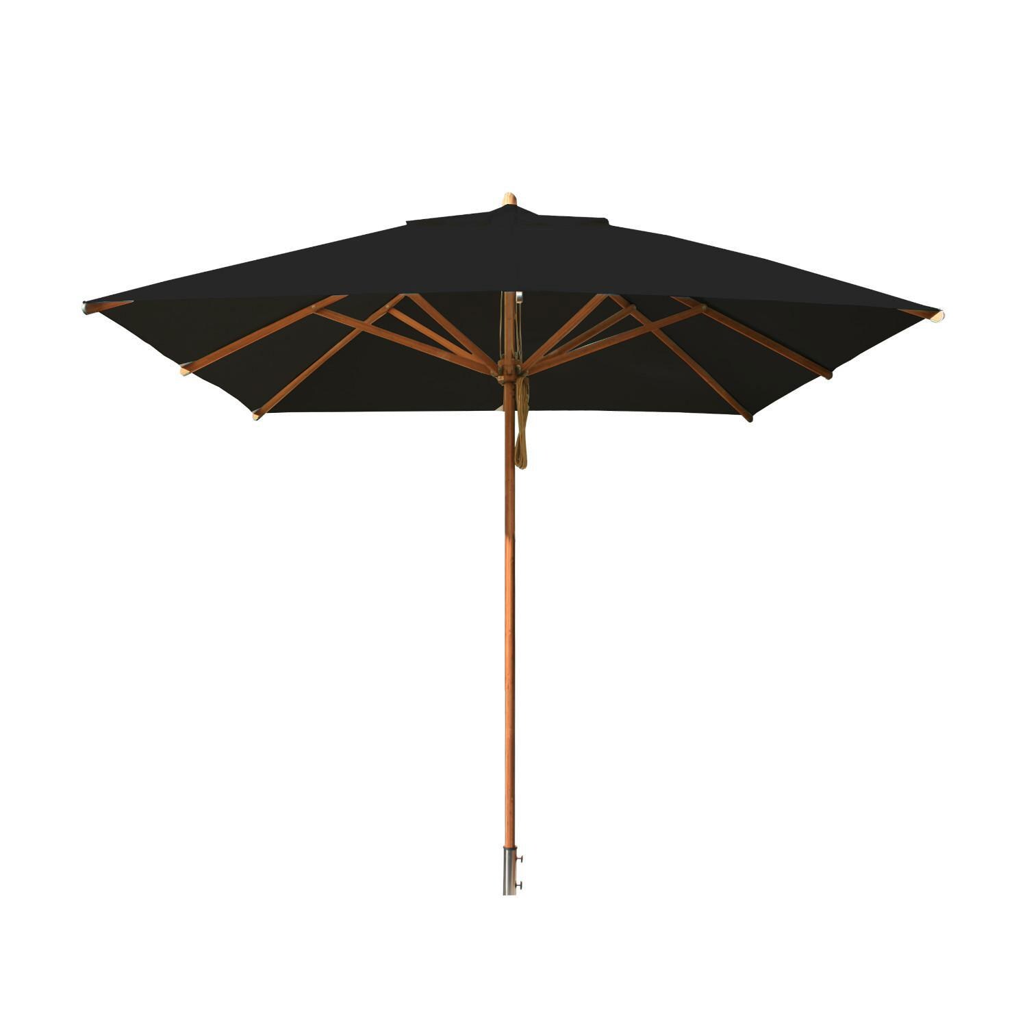 Bambrella Levante 8 1/2 Ft. Square Market Umbrella - Black Canopy